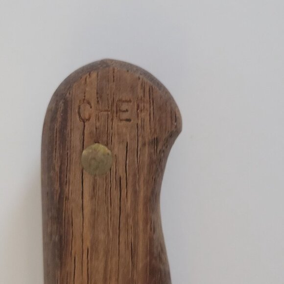 Vintage Santa Fe Chefs Knife 10" Stainless Steel Blade With Wooden Handle - Picture 4 of 6